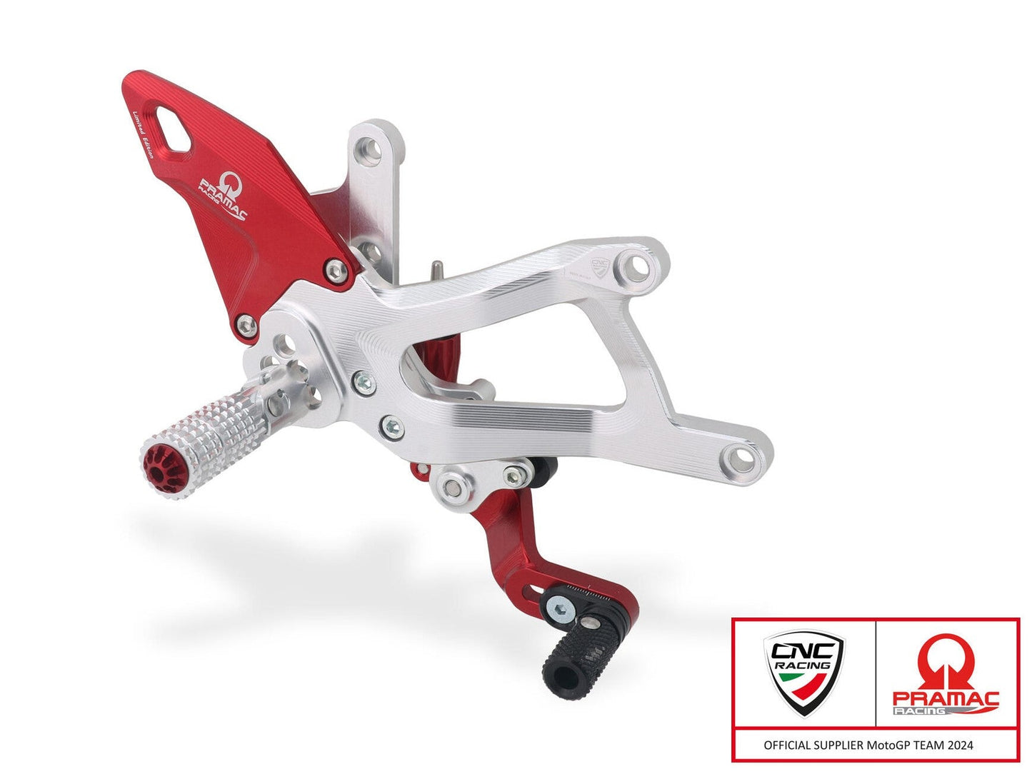 CNC RACING PE414PR Ducati Panigale V4 / V4S (2025+) Adjustable Rearsets (Pramac Limited Edition) – Accessories in the Factory Racing Motorcycle Aftermarket Accessories and Parts Online Shop