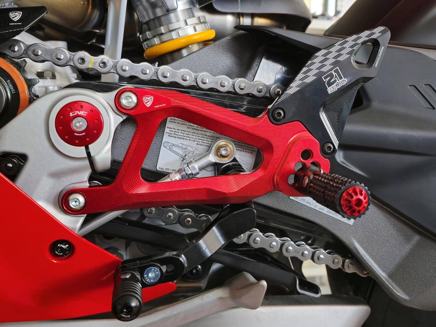 CNC RACING PE414TB Ducati Panigale V4 / V4S (2025+) Adjustable Rearsets (Troy Bayliss Limited Edition) – Accessories in the Factory Racing Motorcycle Aftermarket Accessories and Parts Online Shop
