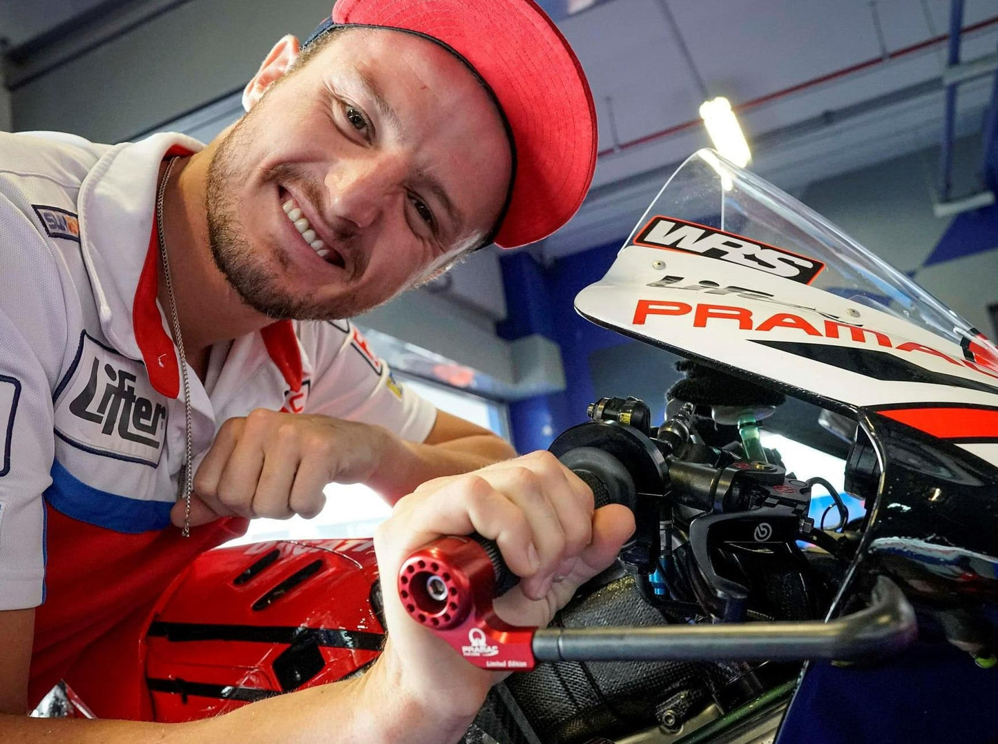 PLM01PR - CNC RACING Aprilia RSV / Tuono Racing Brake Lever Guard (Pramac edition; including adapter) – Accessories in the Factory Racing Motorcycle Aftermarket Accessories and Parts Online Shop