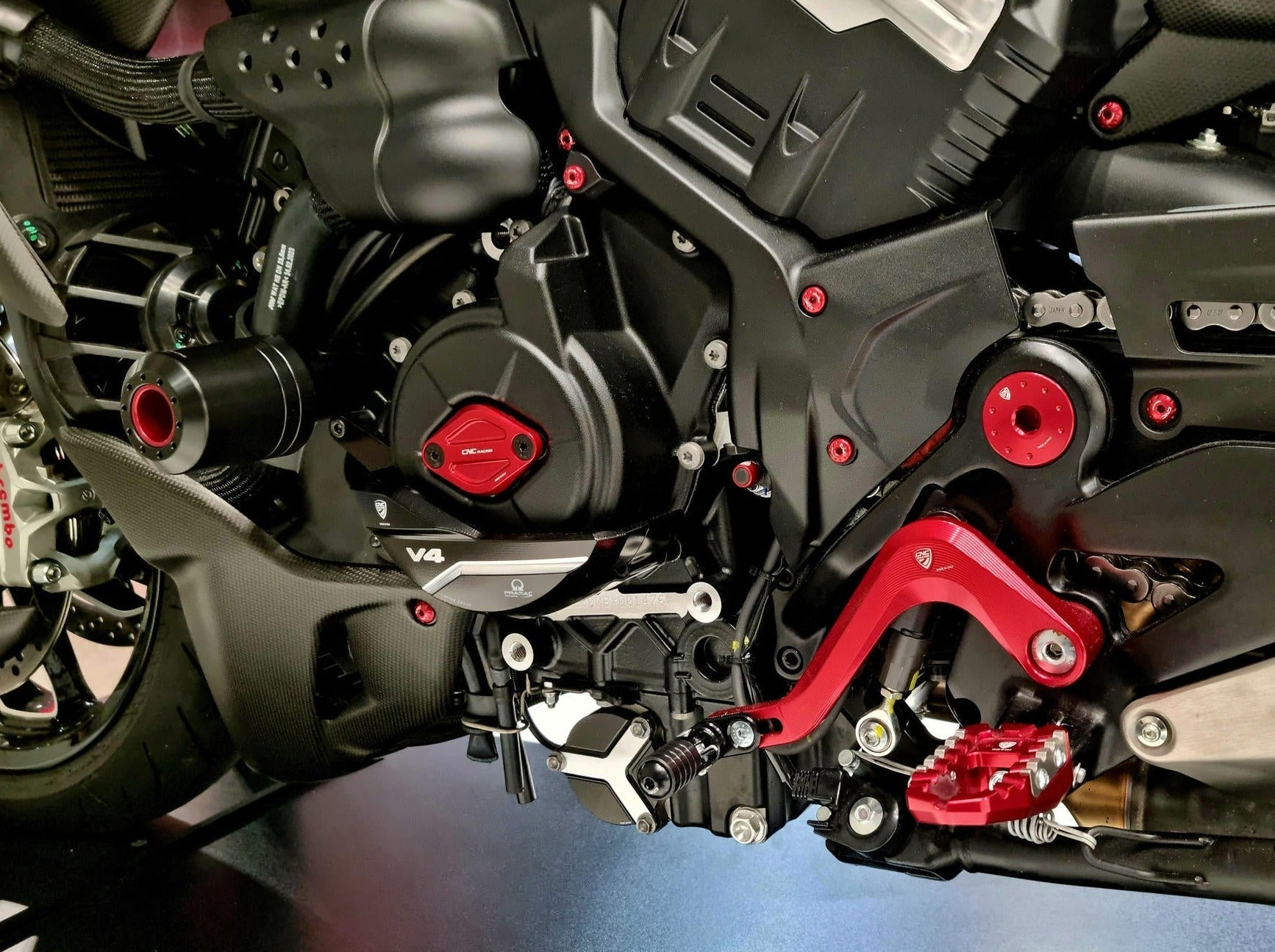 PR328PR - CNC RACING Ducati Diavel V4 (2023+) Generator Cover Protector (Pramac edition) – Accessories in the Factory Racing Motorcycle Aftermarket Accessories and Parts Online Shop