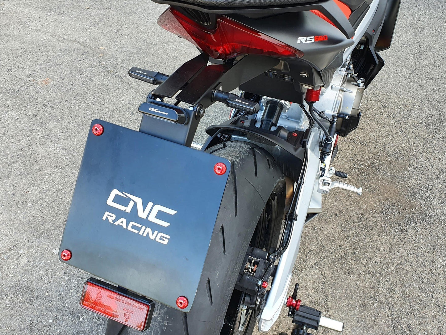 PT160 - CNC RACING Aprilia (2021+) Adjustable LED License Plate Holder – Accessories in the Factory Racing Motorcycle Aftermarket Accessories and Parts Online Shop