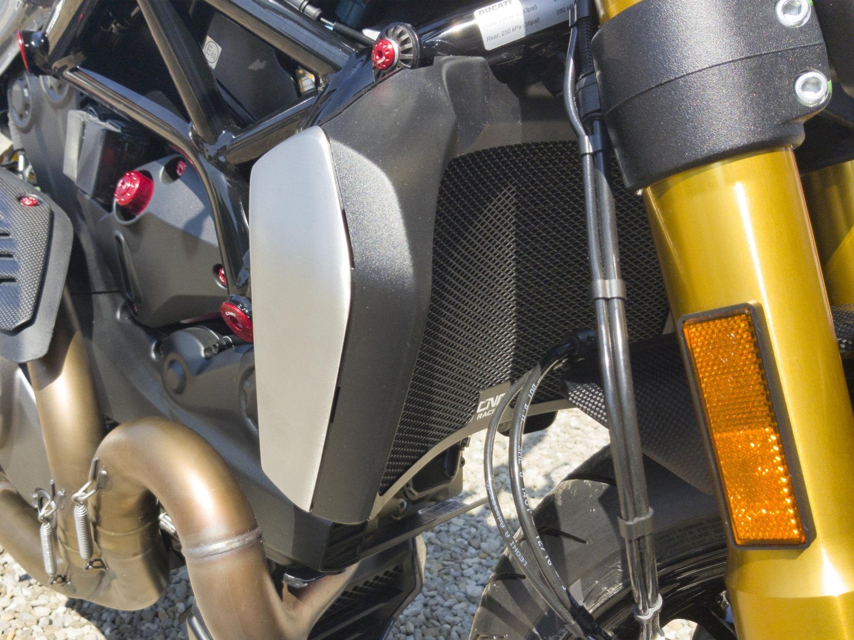 RA012 - CNC RACING Ducati Monster / SuperSport Radiator Guard – Accessories in the Factory Racing Motorcycle Aftermarket Accessories and Parts Online Shop