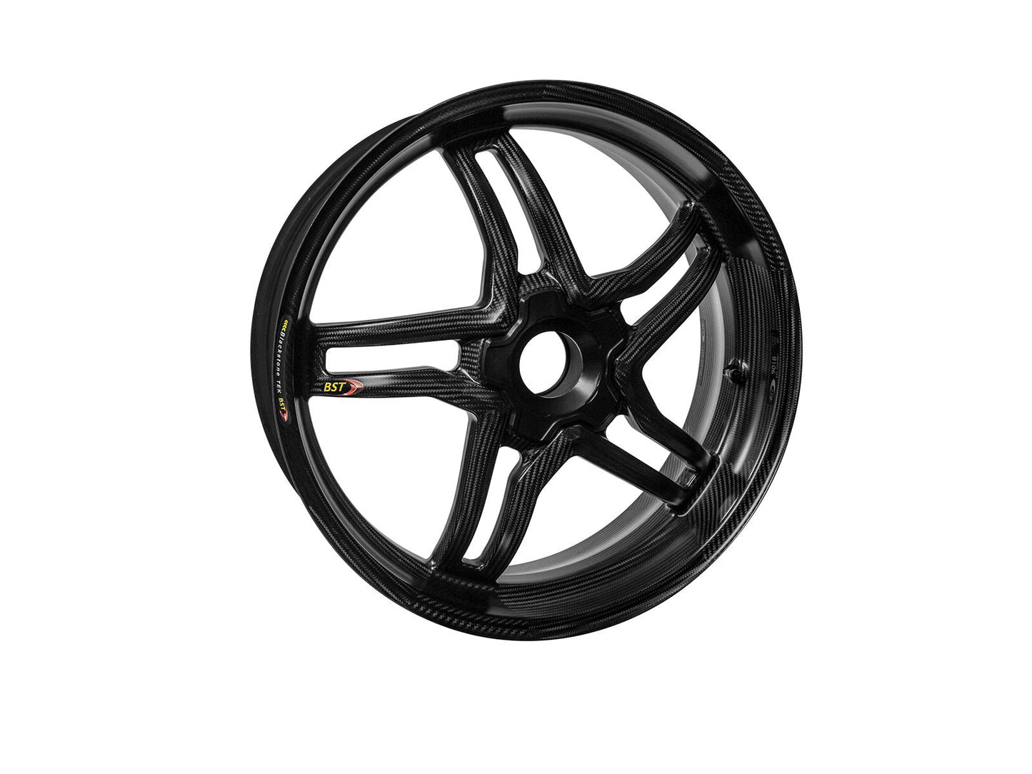 BST BMW S1000R / S1000RR Carbon Wheel "Rapid TEK" (conventional rear, 5 slanted spokes, black hubs)