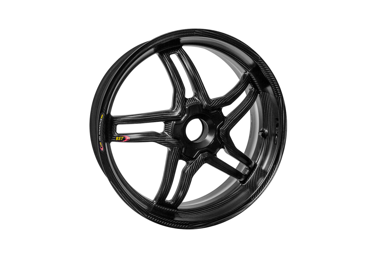 BST MV Agusta Brutale 1078 / 990R (10/11) Carbon Wheel "Rapid TEK" (offset rear, 5 slanted spokes, black hubs)