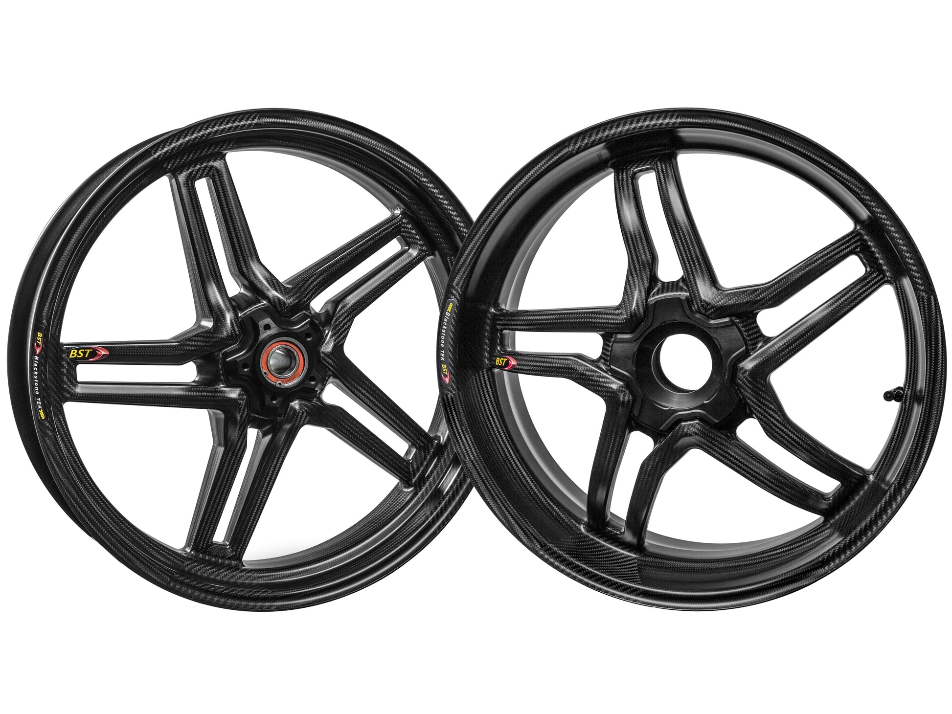 BST Ducati Monster S4 Carbon Wheels Set "Rapid TEK" (front & offset rear, 5 slanted spokes, black hubs) – Accessories in the 2WheelsHero Motorcycle Aftermarket Accessories and Parts Online Shop