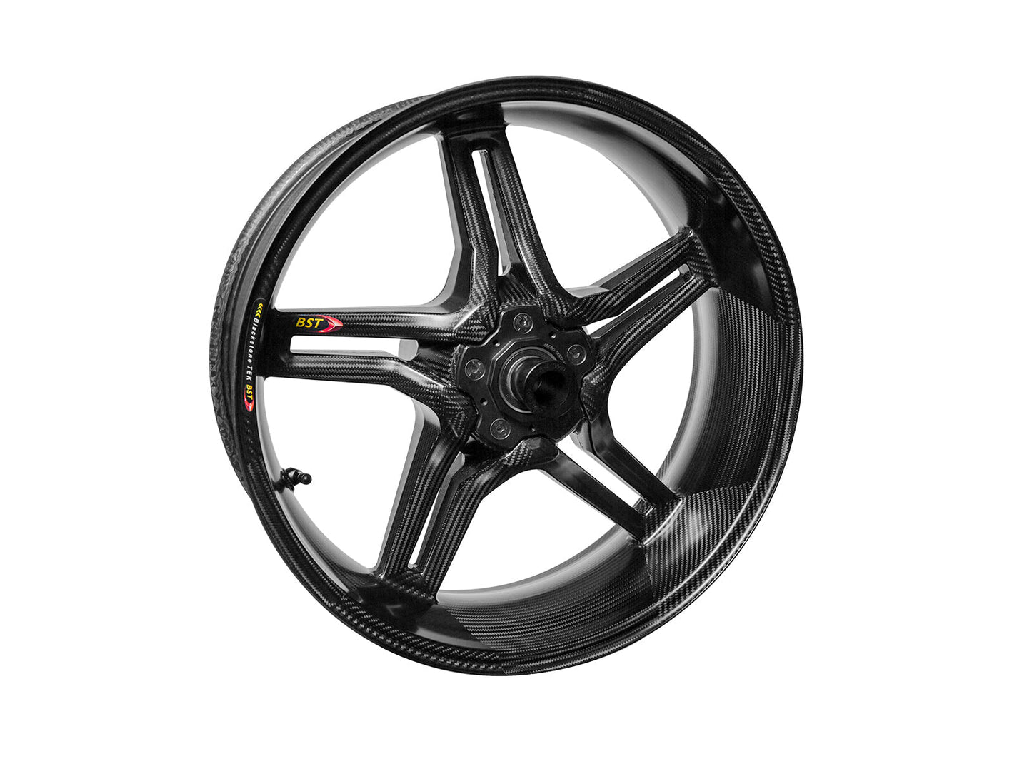 BST MV Agusta F4 (00/08) Carbon Wheel "Rapid TEK" (offset rear, 5 slanted spokes, black hubs)