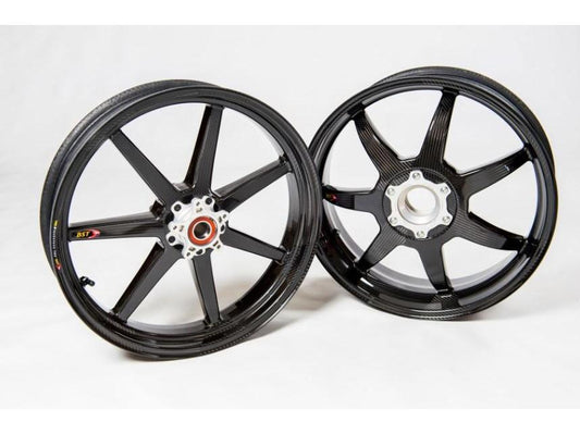 BST MV Agusta F3 / Turismo Veloce Carbon Wheels "Mamba TEK" (front & offset rear, 7 straight spokes, silver hubs)