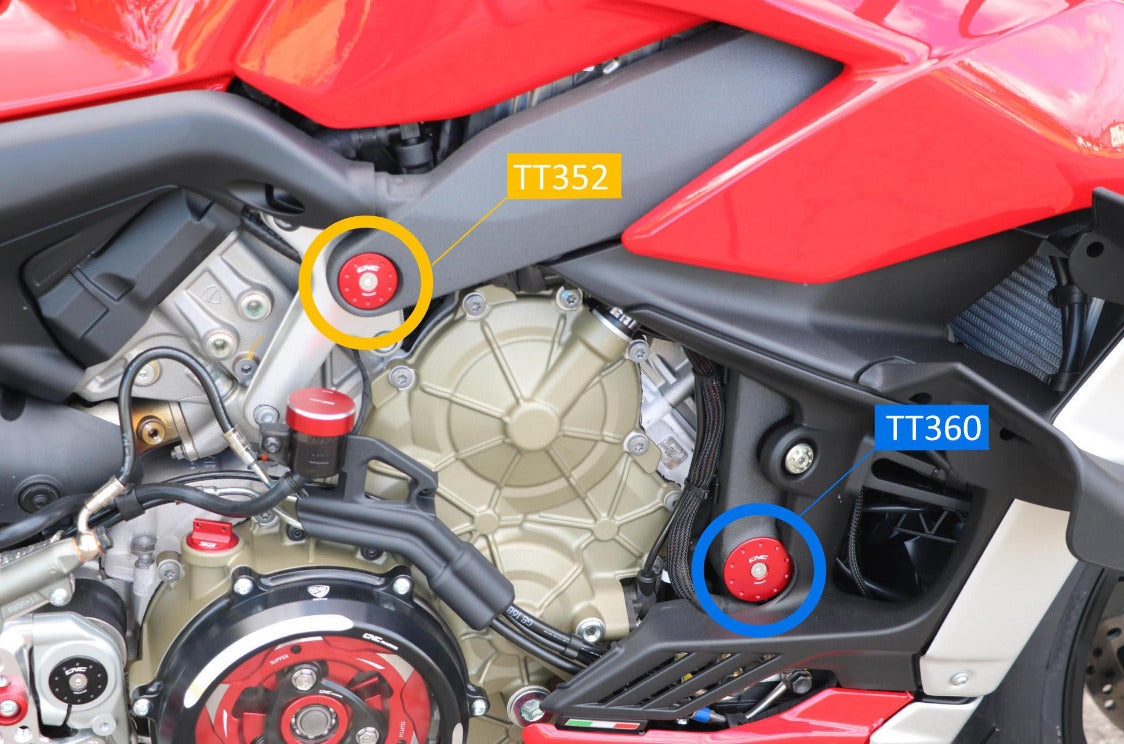 TT360 - CNC RACING Ducati Streetfighter V4 (20/24) Frame Plugs – Accessories in the Factory Racing Motorcycle Aftermarket Accessories and Parts Online Shop