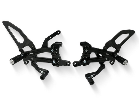 PE410 - CNC RACING Ducati Streetfighter V4 Adjustable Rearset (carbon heel guards) – Accessories in the Factory Racing Motorcycle Aftermarket Accessories and Parts Online Shop