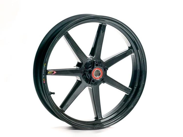 BST Aprilia RSV4  Carbon Wheels "Mamba TEK" (front & conventional rear, 7 straight spokes, black hubs)