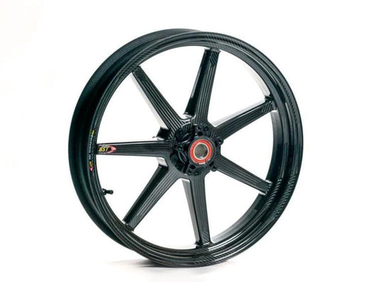 BST Ducati Monster S4R Carbon Wheels "Mamba TEK" (front & offset rear, 7 straight spokes, black hubs)