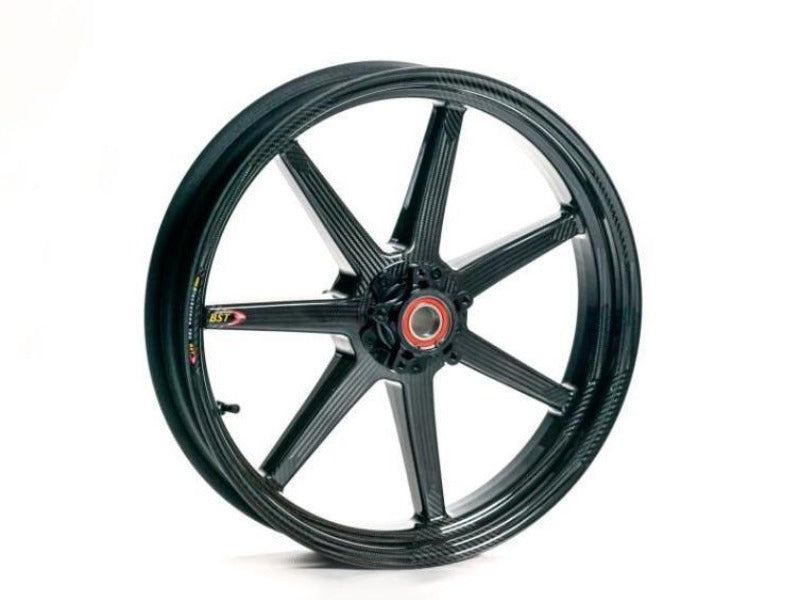 BST Suzuki GSX-R1000 / 1000R Carbon Wheels "Mamba TEK" (front & offset rear, 7 straight spokes, black hubs)