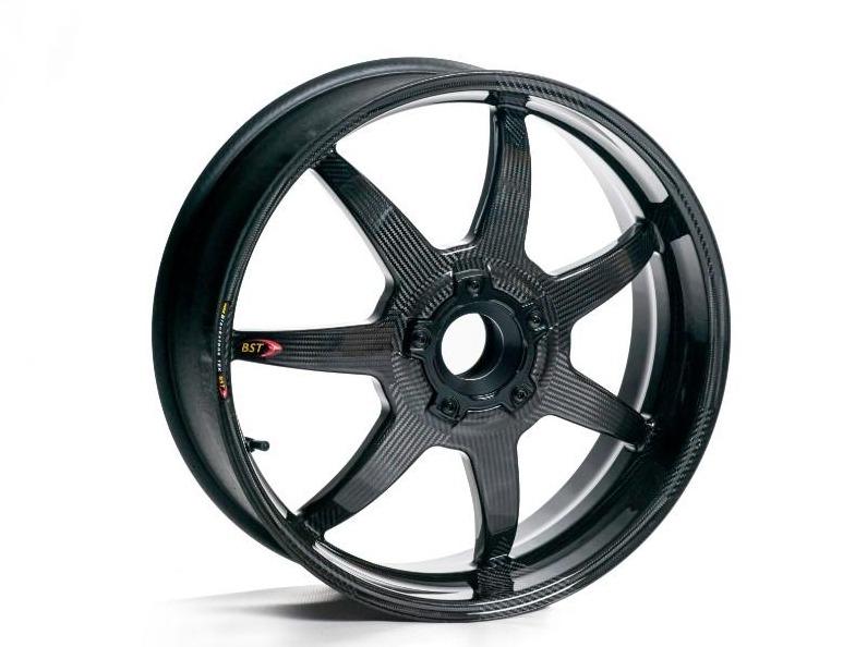 BST MV Agusta F3 / Turismo Veloce Carbon Wheels "Mamba TEK" (front & offset rear, 7 straight spokes, black hubs)