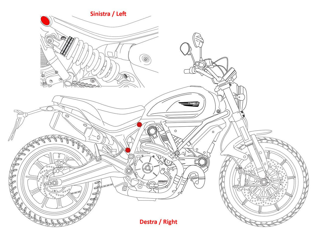 TT351 - CNC RACING Ducati Scrambler 1100 (2018+) Rear Frame Plugs – Accessories in the Factory Racing Motorcycle Aftermarket Accessories and Parts Online Shop