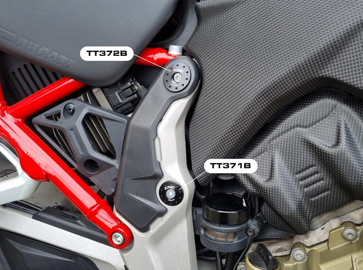 TT371 - CNC RACING Ducati Multistrada V4 (2021+) Frame Plugs (small holes set) – Accessories in the Factory Racing Motorcycle Aftermarket Accessories and Parts Online Shop