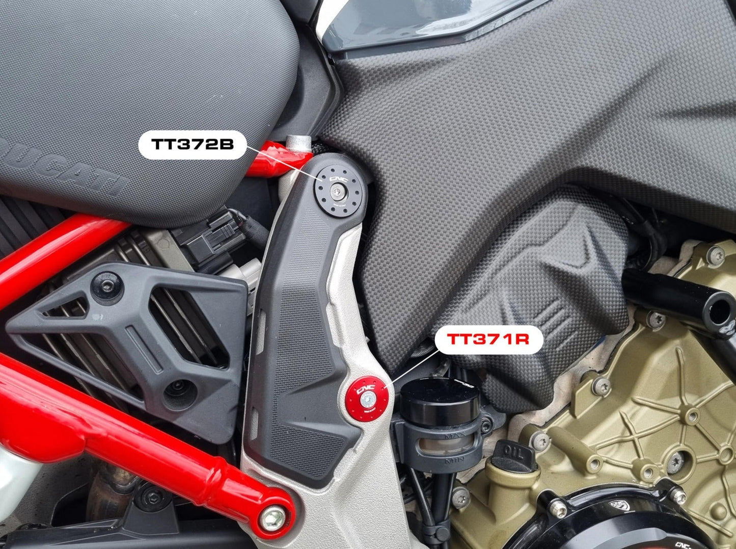 TT371 - CNC RACING Ducati Multistrada V4 (2021+) Frame Plugs (small holes set) – Accessories in the Factory Racing Motorcycle Aftermarket Accessories and Parts Online Shop