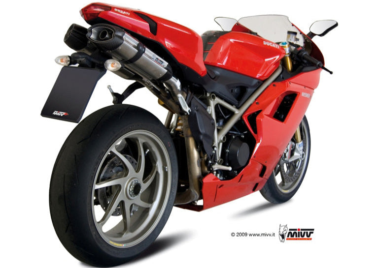 MIVV UD.021 Ducati 1198 (09/12) Dual Slip-on Underseat Exhaust "Suono" (stainless steel; approved) – Accessories in the 2WheelsHero Motorcycle Aftermarket Accessories and Parts Online Shop