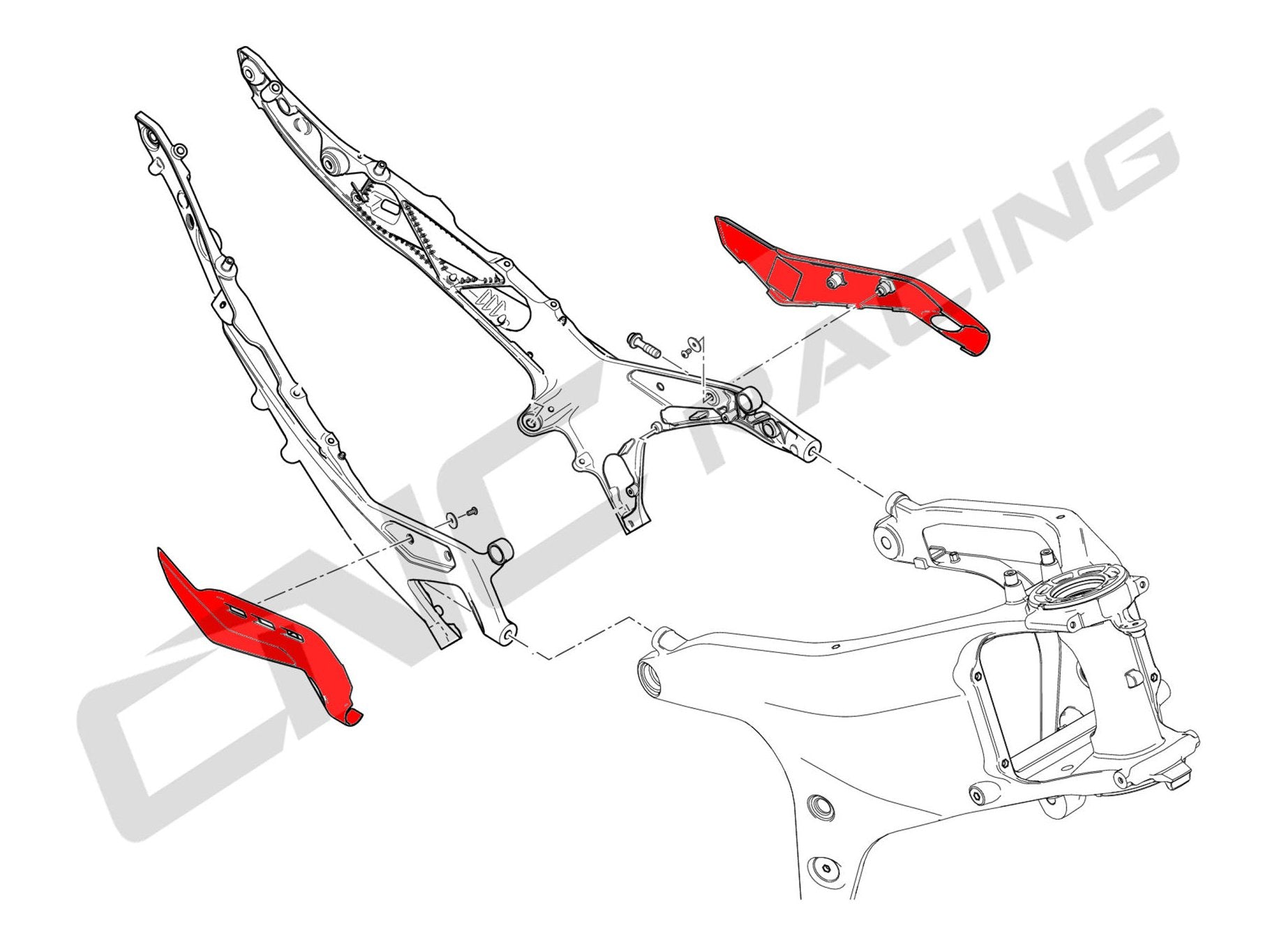 ZA863 - CNC RACING Ducati Panigale V4 (18/24) Carbon Rear Subframe Covers (under seat) – Accessories in the Factory Racing Motorcycle Aftermarket Accessories and Parts Online Shop