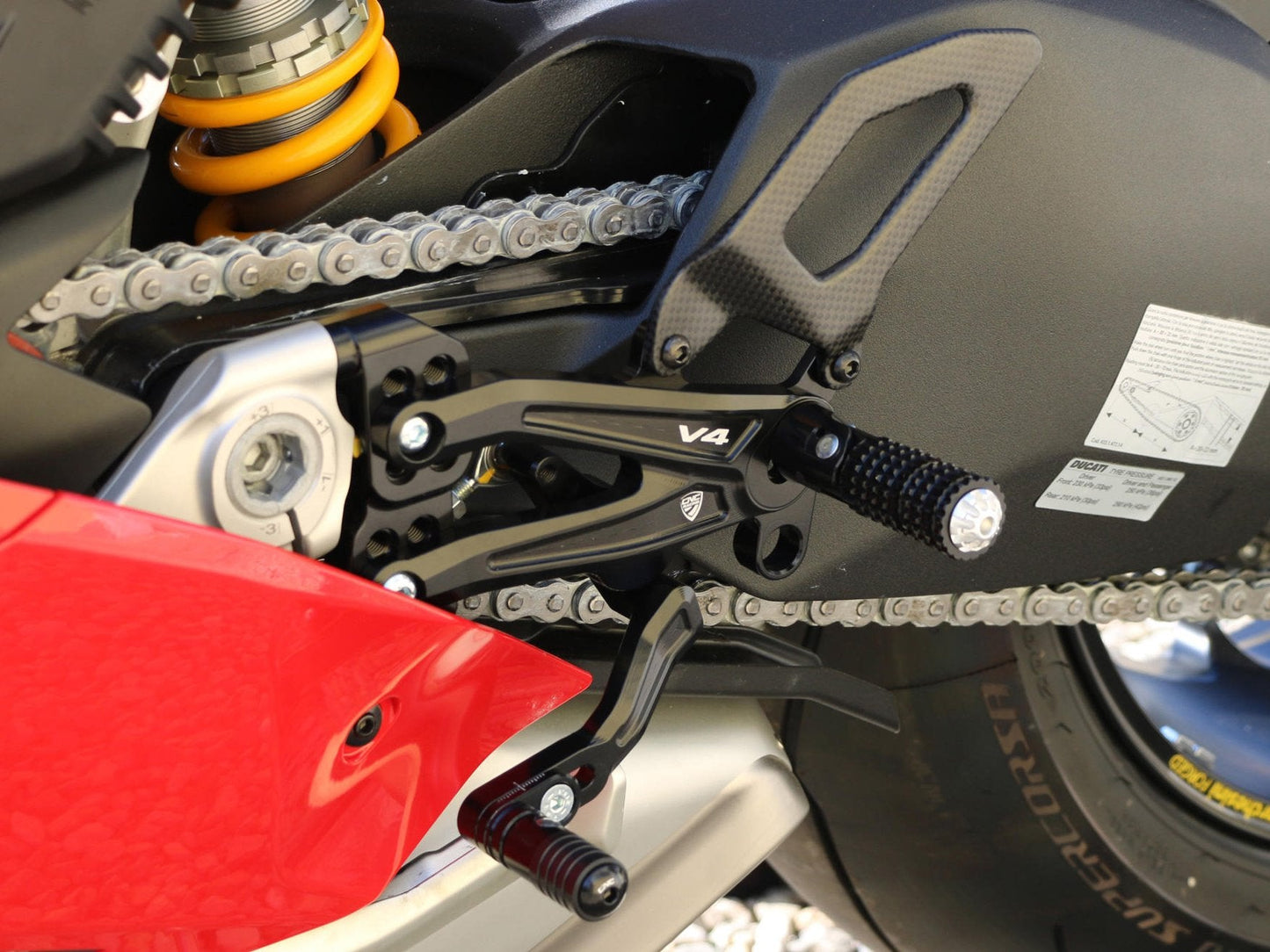 ZA866 - CNC RACING Ducati Panigale V4 (2018+) Carbon Heel Guards (for CNC RACING rearsets)