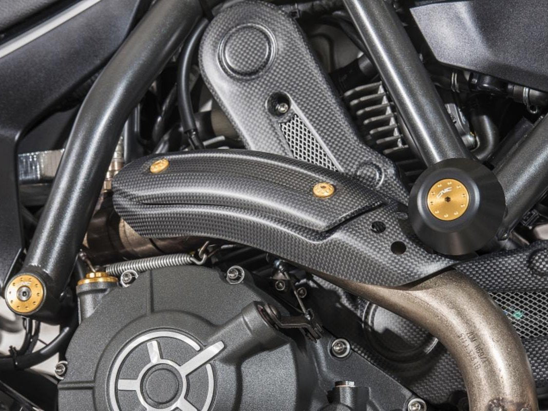 ZA975 - CNC RACING Ducati Monster 797 / Scrambler Carbon Exhaust Pipe Heat Guard – Accessories in the Factory Racing Motorcycle Aftermarket Accessories and Parts Online Shop