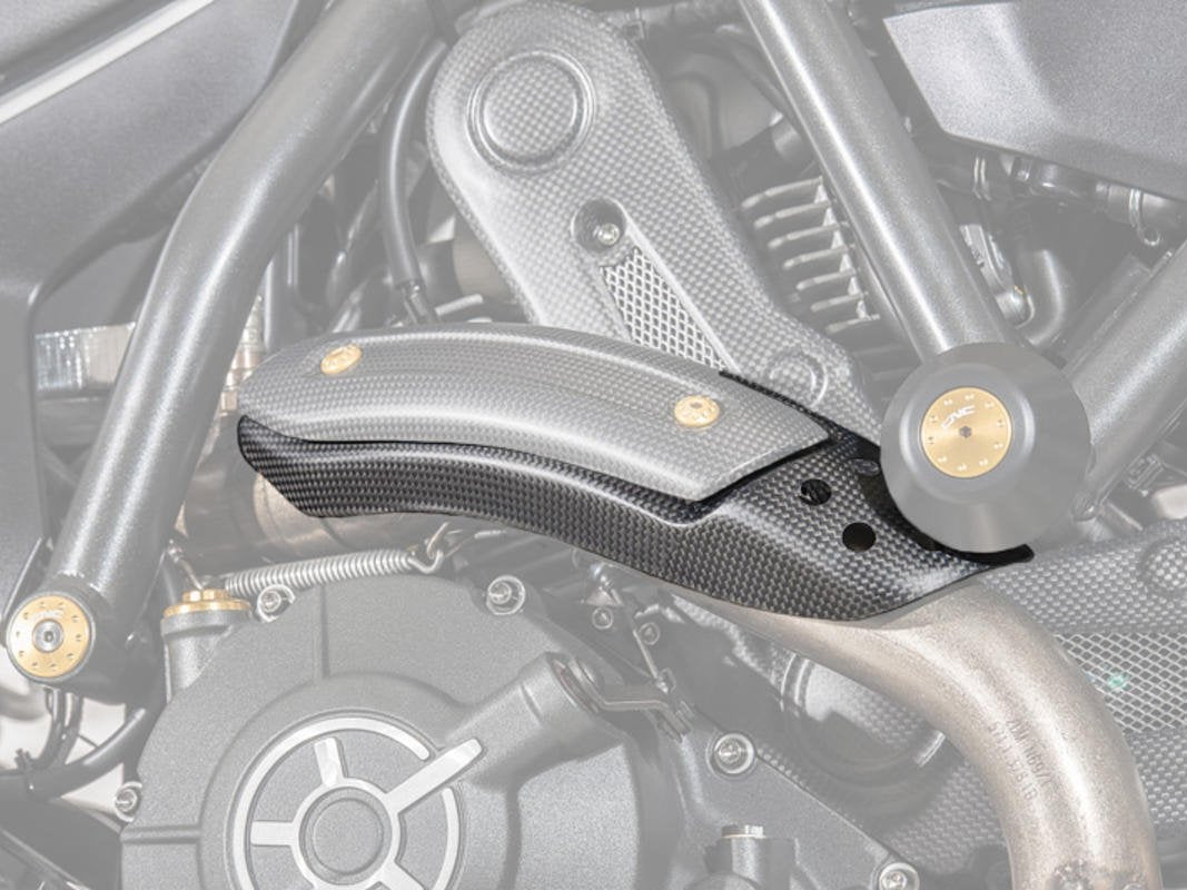 ZA976 - CNC RACING Ducati Monster 797 / Scrambler Carbon Exhaust Pipe Heat Guard Holder – Accessories in the Factory Racing Motorcycle Aftermarket Accessories and Parts Online Shop