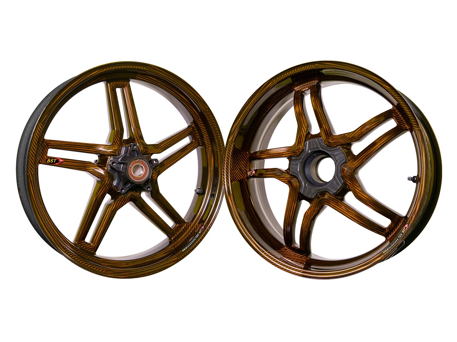 BST KTM 790 / 890 Duke Carbon Wheels Set "Rapid TEK" (front & conventional rear, 5 slanted spokes, black hubs) – Accessories in the 2WheelsHero Motorcycle Aftermarket Accessories and Parts Online Shop