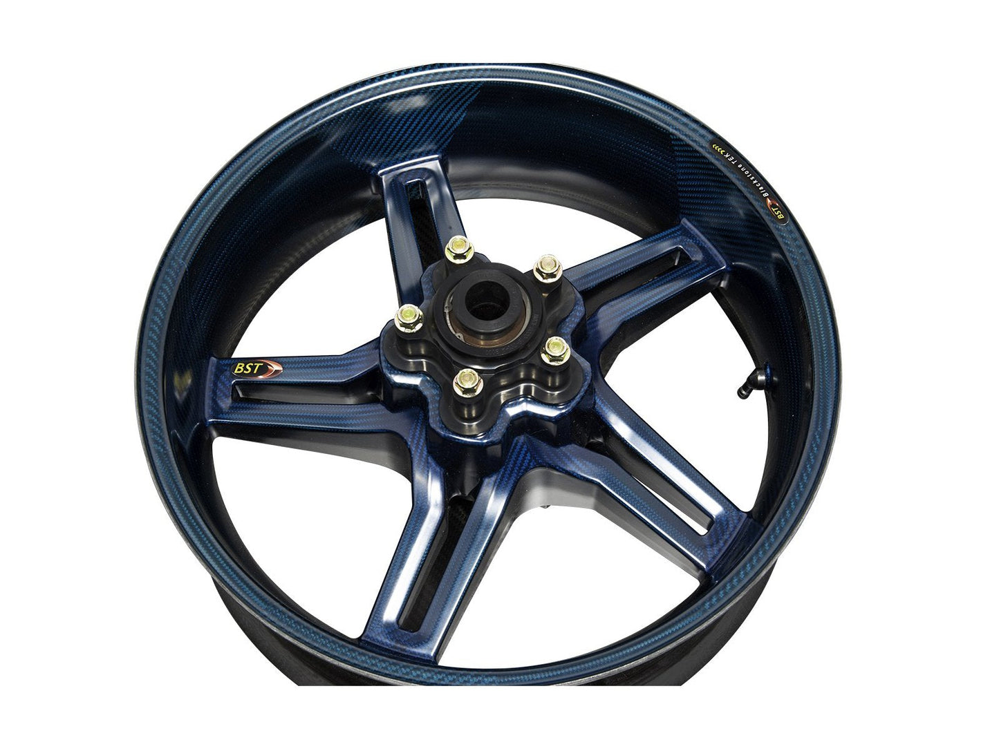 BST Ducati Monster 1100/1200R Carbon Wheel "Rapid TEK" (offset rear, 5 slanted spokes, black hubs)