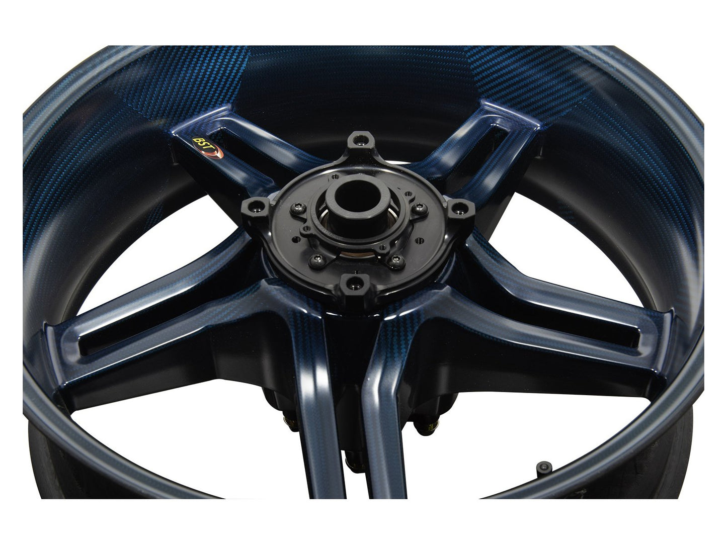 BST Ducati Superbike 1098/1198 Carbon Wheel "Rapid TEK" (offset rear, 5 slanted spokes, black hubs)