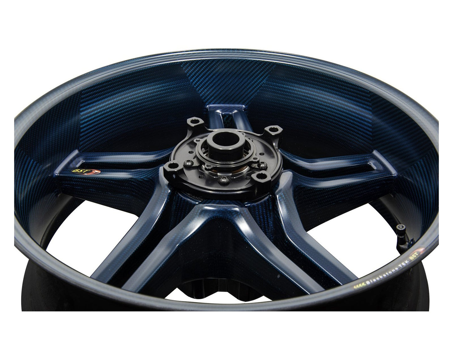 BST Ducati Monster 1100/1200R Carbon Wheel "Rapid TEK" (offset rear, 5 slanted spokes, black hubs)