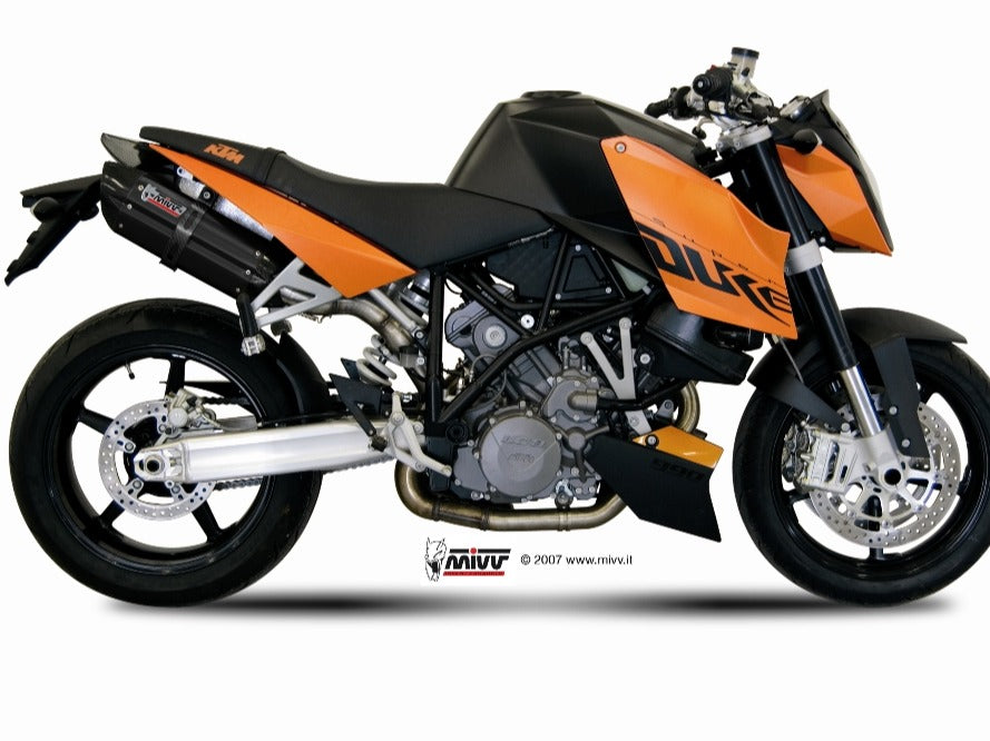 MIVV KT.002 KTM 990 SUPERDUKE ( 2005 / 11 ) Dual Slip-on Exhaust "Suono" ( black; approved) – Accessories in the 2WheelsHero Motorcycle Aftermarket Accessories and Parts Online Shop