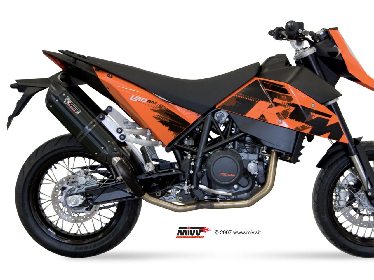 MIVV KT.003 KTM 690 SUPERMOTO ( 2007 / 12 ) Dual Bolt-on Exhaust "Suono" ( black; approved) – Accessories in the 2WheelsHero Motorcycle Aftermarket Accessories and Parts Online Shop