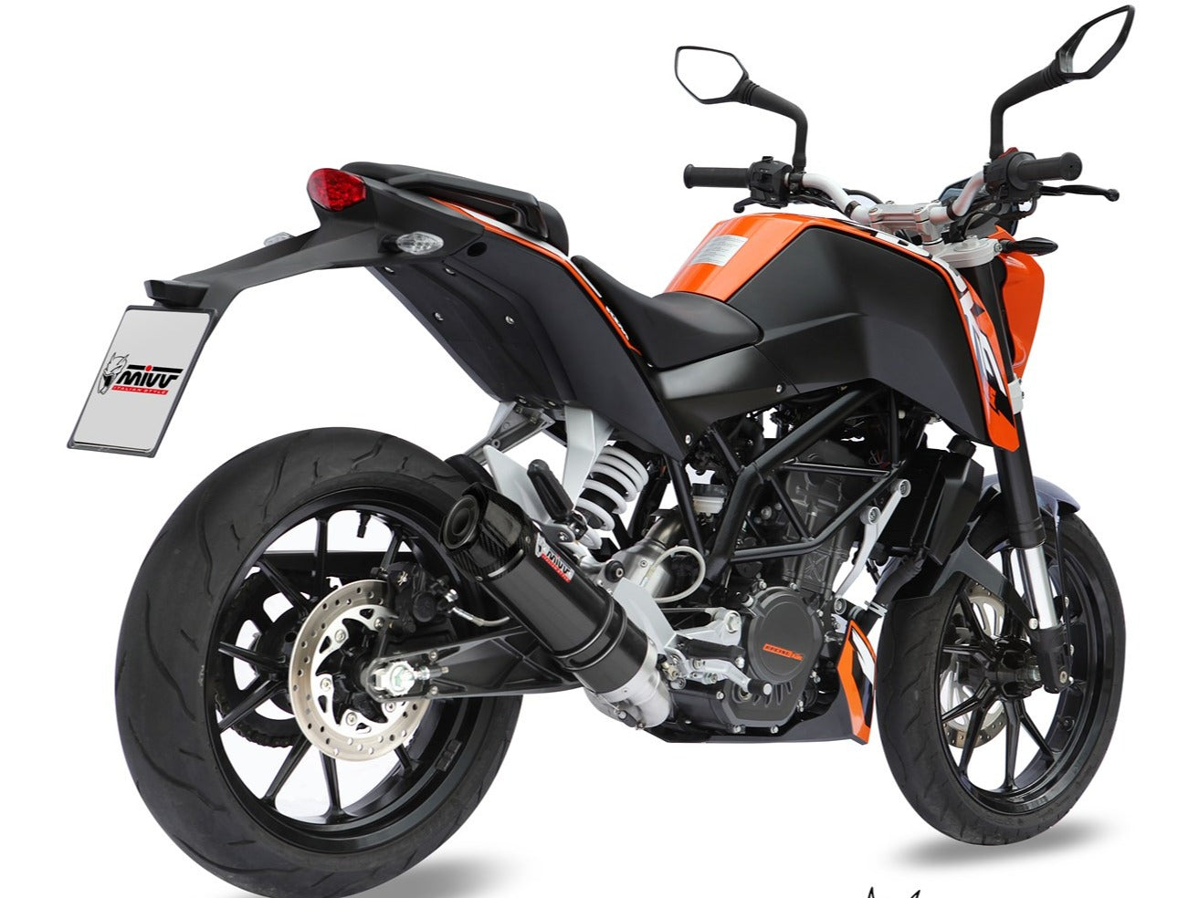 MIVV KT.009 KTM 125 / 200 DUKE ( 2011 / 16 ) Full System Exhaust "GP" ( black + carbon cap; approved) – Accessories in the 2WheelsHero Motorcycle Aftermarket Accessories and Parts Online Shop