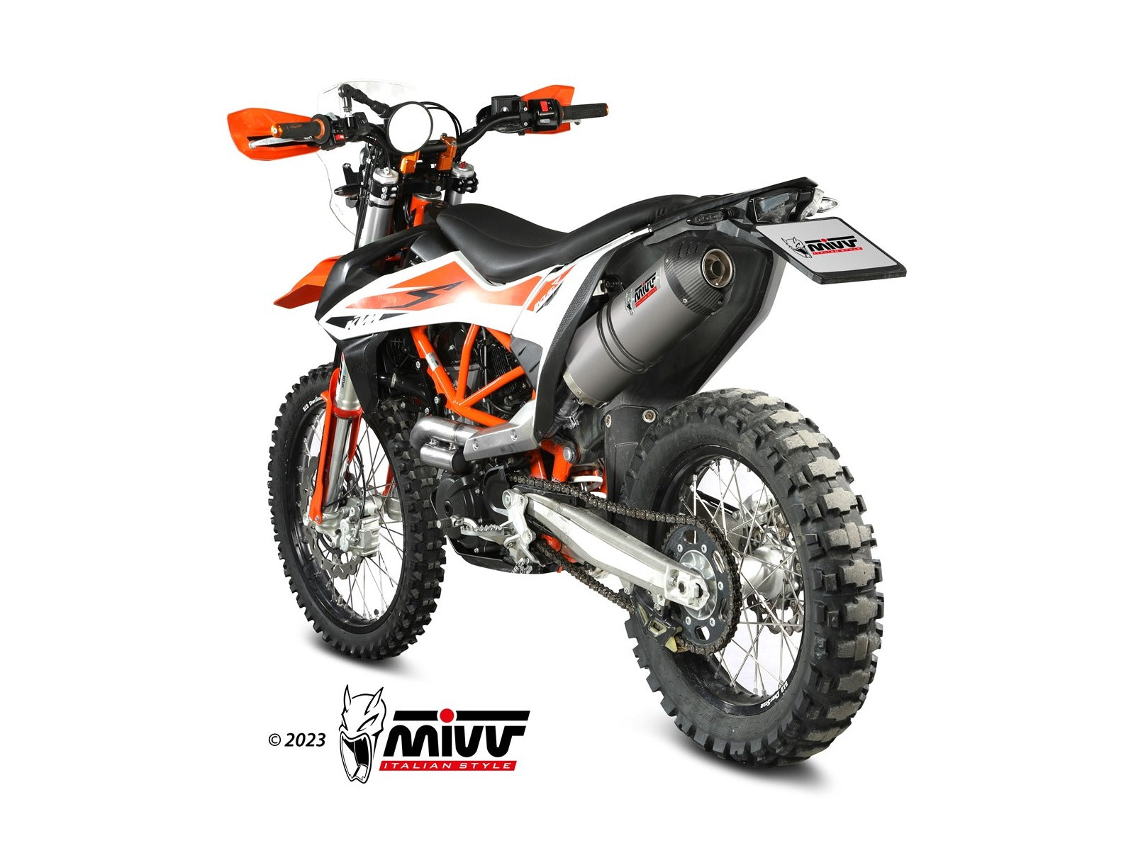 MIVV KT.023 KTM 690 Enduro R / SMC R (2019+) Slip-on Exhaust "Oval" (titanium + carbon cap; approved) – Accessories in the 2WheelsHero Motorcycle Aftermarket Accessories and Parts Online Shop