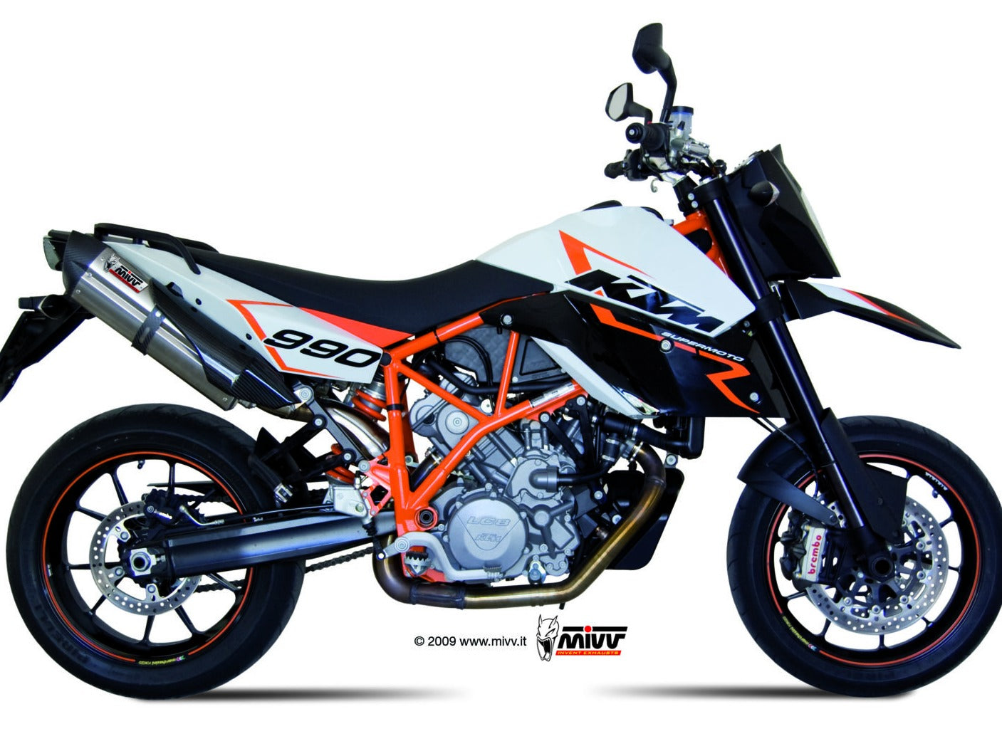 MIVV KT.005 KTM 990 SUPERMOTO R / LC8 950 SUPERMOTO R ( 2005 / 13 ) Dual Bolt-on Exhaust "Suono" ( stainless steel; approved) – Accessories in the 2WheelsHero Motorcycle Aftermarket Accessories and Parts Online Shop
