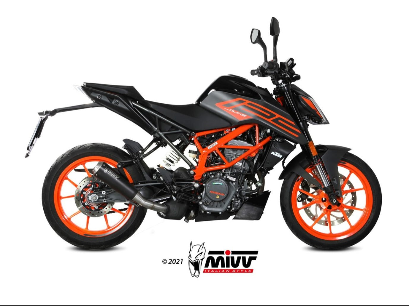 MIVV KT.025 KTM 125 / 390 DUKE ( 2021 / 23 ) Slip-on Exhaust "X-M1" ( black; approved) – Accessories in the 2WheelsHero Motorcycle Aftermarket Accessories and Parts Online Shop