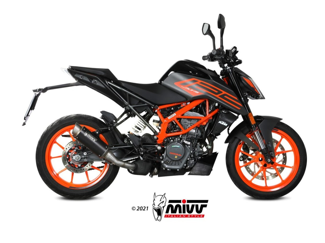MIVV KT.025 KTM 125 / 390 DUKE ( 2021 / 23 ) Slip-on Exhaust "GP Pro" ( black; approved) – Accessories in the 2WheelsHero Motorcycle Aftermarket Accessories and Parts Online Shop