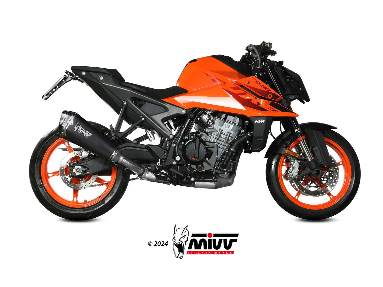 MIVV KT.032 KTM 990 DUKE ( 2024+ ) Slip-on Exhaust "Delta Race" ( black; approved) – Accessories in the 2WheelsHero Motorcycle Aftermarket Accessories and Parts Online Shop