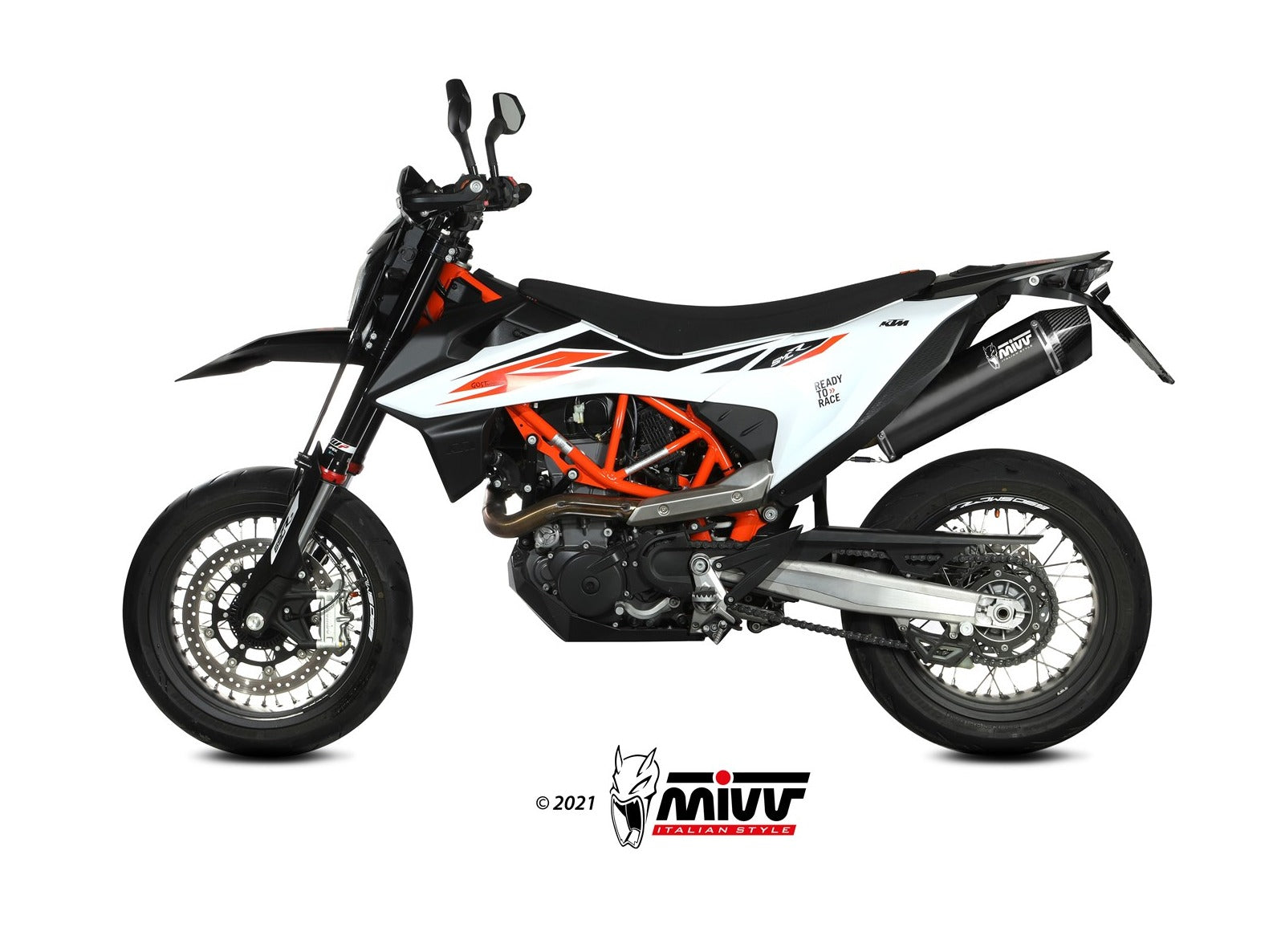 MIVV M.KT.031 KTM 690 Enduro R / SMC R (19/20) Slip-on Exhaust "STR-1" (black; approved) – Accessories in the 2WheelsHero Motorcycle Aftermarket Accessories and Parts Online Shop