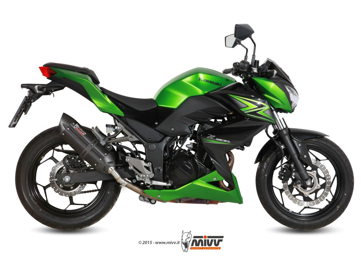 MIVV K.038 KAWASAKI NINJA 300 / Z 300 ( 2013 / 16 ) Slip On Exhaust "Suono" (black; approved) – Accessories in the 2WheelsHero Motorcycle Aftermarket Accessories and Parts Online Shop