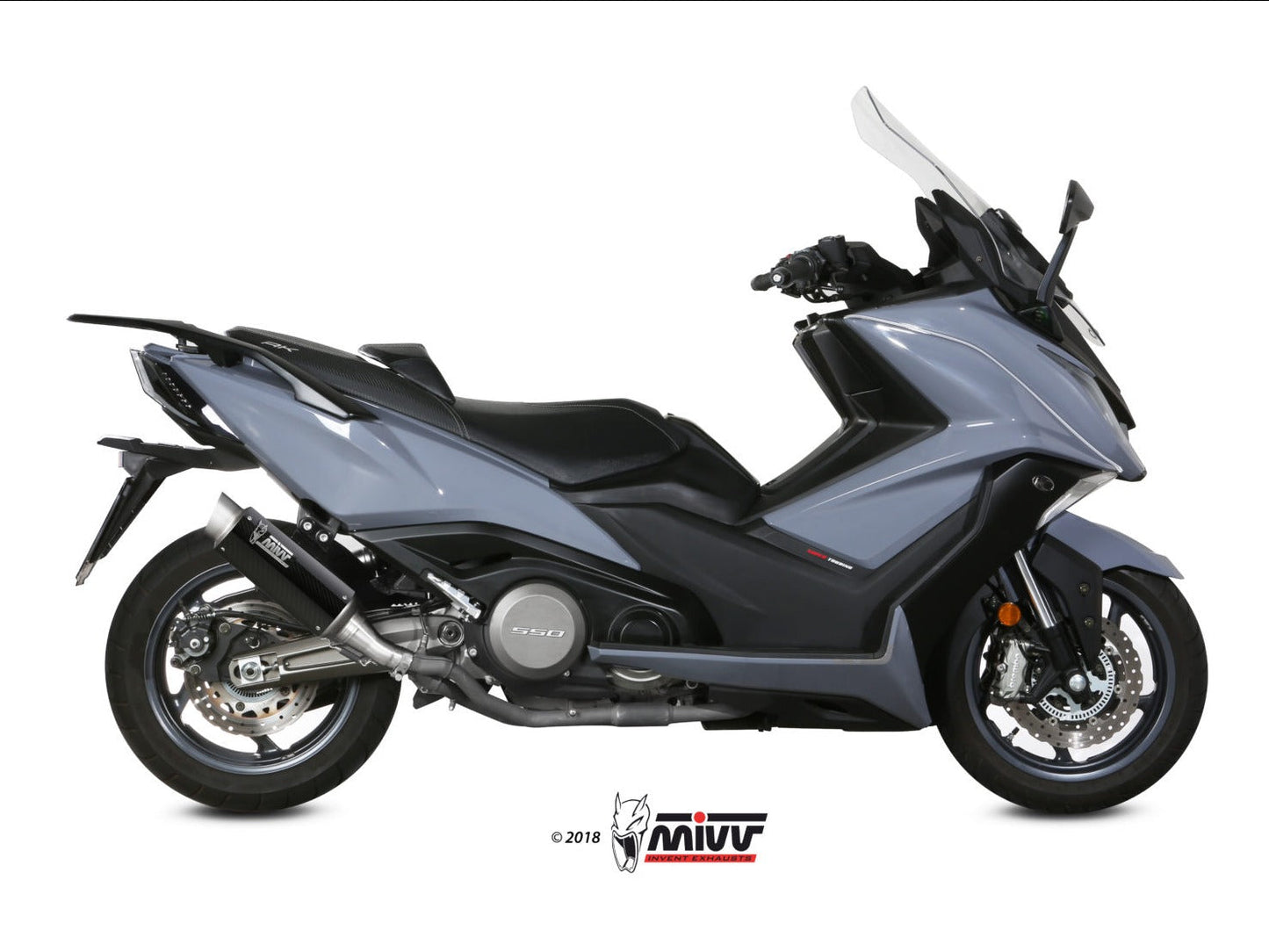 MIVV O.008 KYMCO AK 550 ( 2017 / 20 ) Slip-on Exhaust "GP Pro" (carbon; approved) – Accessories in the 2WheelsHero Motorcycle Aftermarket Accessories and Parts Online Shop