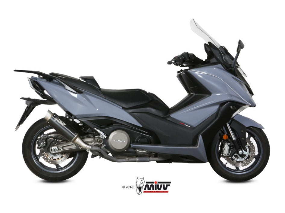 MIVV O.008 KYMCO AK 550 ( 2017 / 20 ) Slip-on Exhaust "GP Pro" (black; approved) – Accessories in the 2WheelsHero Motorcycle Aftermarket Accessories and Parts Online Shop