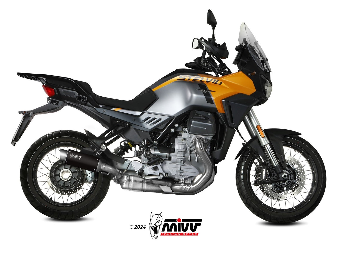 MIVV M.016 MOTO GUZZI STELVIO ( 2024+ ) Slip-on Exhaust "GP Pro" (black; approved) – Accessories in the 2WheelsHero Motorcycle Aftermarket Accessories and Parts Online Shop