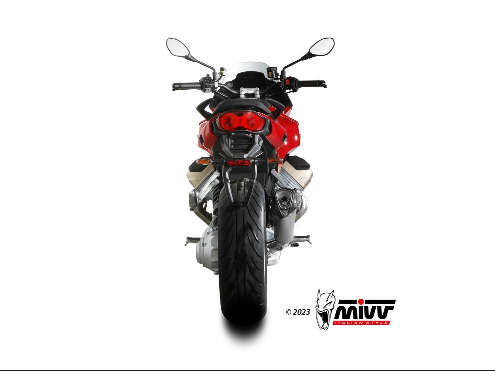 MIVV M.015 MOTO GUZZI V100 MANDELLO ( 2022+ ) Slip-on Exhaust "Delta Race" (stainless steel; approved) – Accessories in the 2WheelsHero Motorcycle Aftermarket Accessories and Parts Online Shop