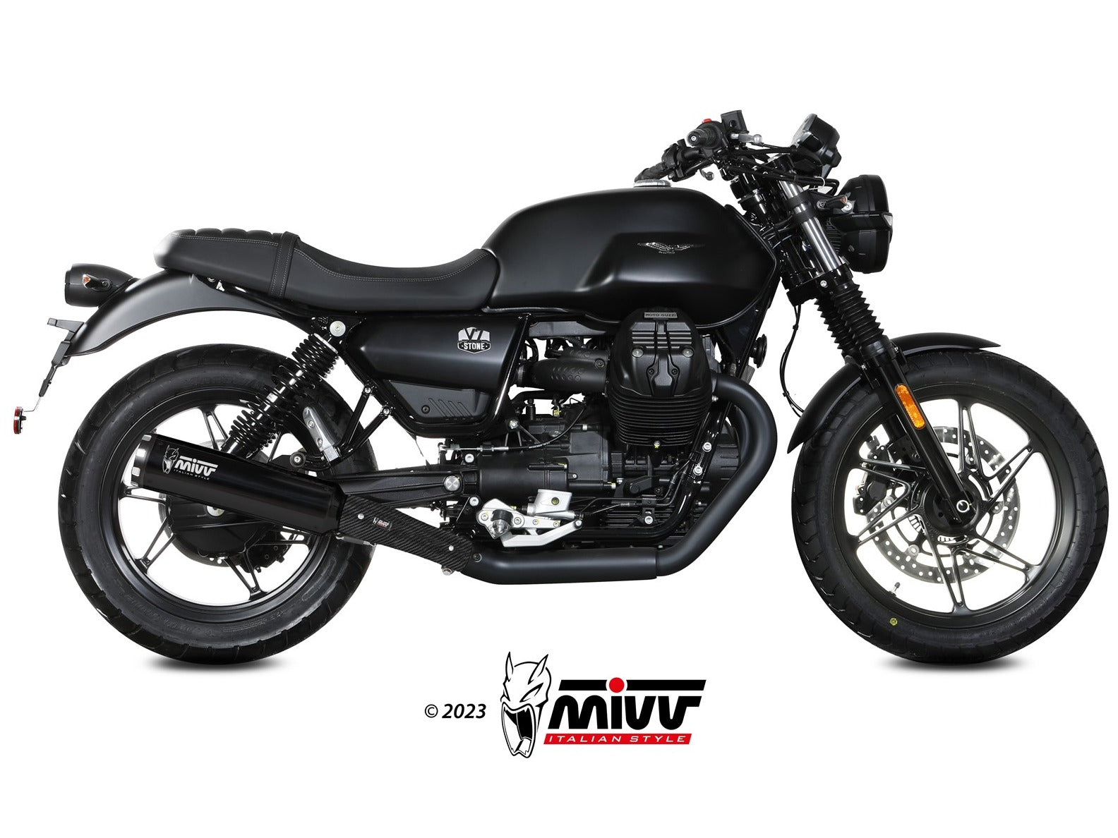MIVV M.014 MOTO GUZZI V7 STONE ( 2021+ ) Dual Slip-on Exhaust "HR-1" (black + aluminium back; approved) – Accessories in the 2WheelsHero Motorcycle Aftermarket Accessories and Parts Online Shop