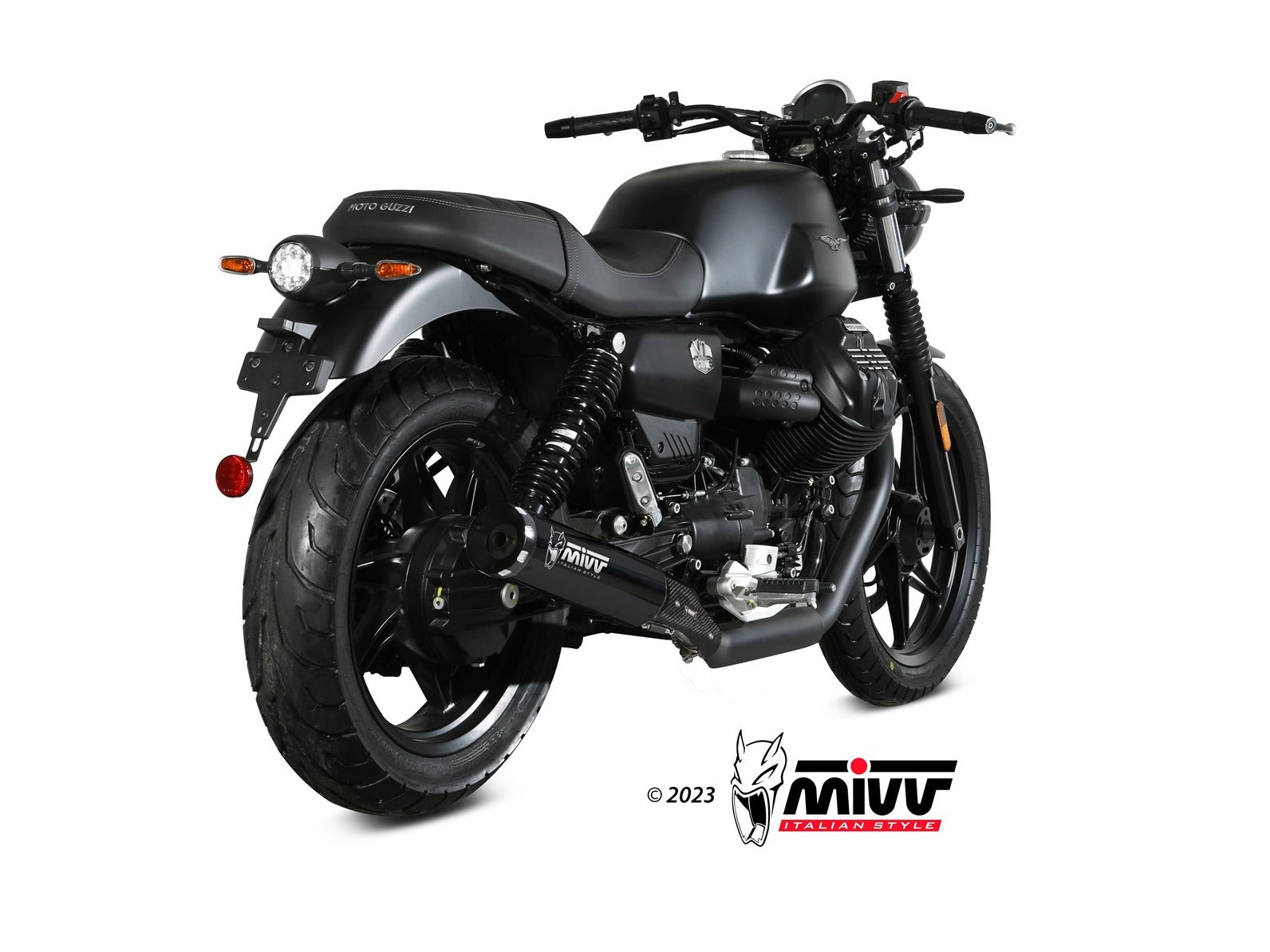 MIVV M.014 MOTO GUZZI V7 STONE ( 2021+ ) Dual Slip-on Exhaust "HR-1" (black + aluminium back; approved) – Accessories in the 2WheelsHero Motorcycle Aftermarket Accessories and Parts Online Shop