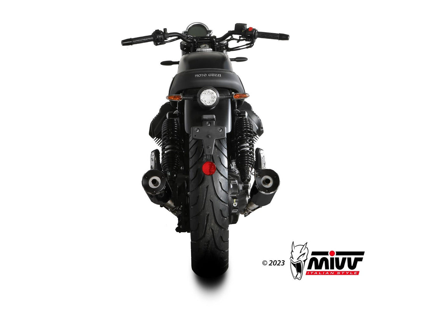 MIVV M.014 MOTO GUZZI V7 STONE ( 2021+ ) Dual Slip-on Exhaust "HR-1" (black + aluminium back; approved) – Accessories in the 2WheelsHero Motorcycle Aftermarket Accessories and Parts Online Shop