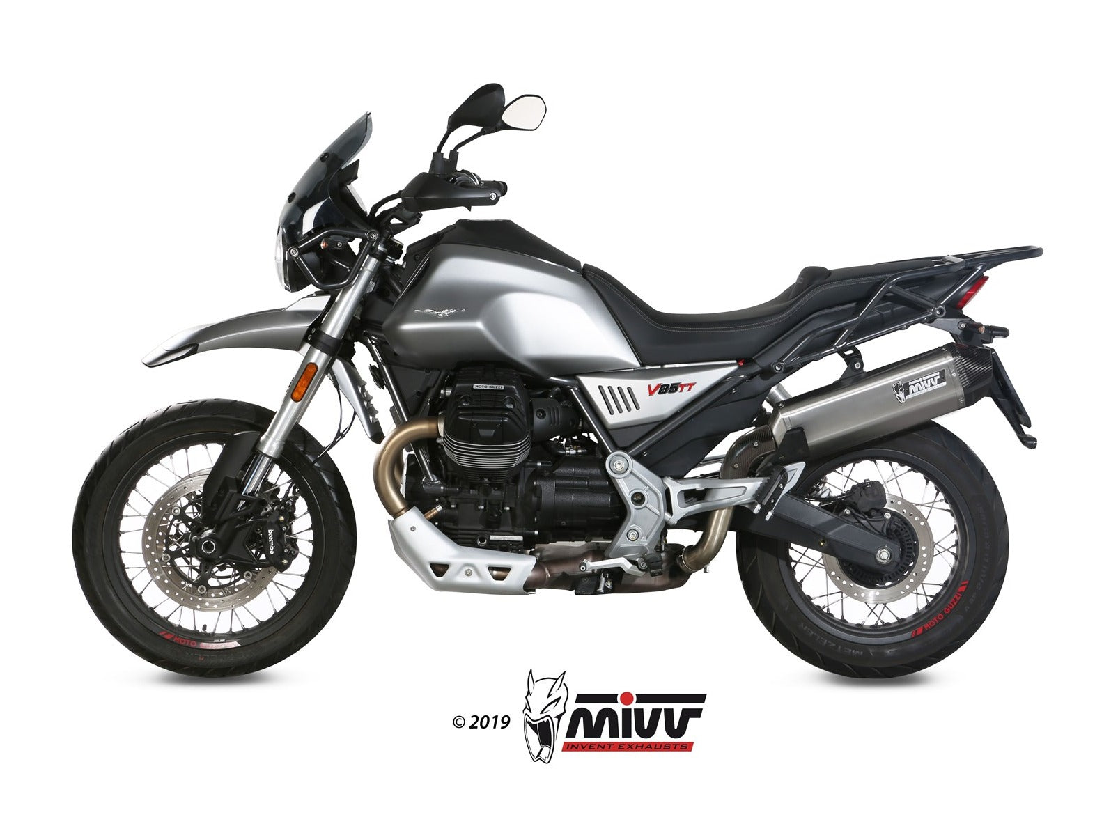 MIVV M.013 MOTO GUZZI V85 TT ( 2019+ ) Slip-on Exhaust "Speed Edge" (stainless steel; approved) – Accessories in the 2WheelsHero Motorcycle Aftermarket Accessories and Parts Online Shop