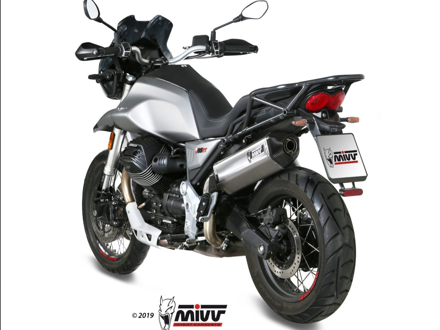 MIVV M.013 MOTO GUZZI V85 TT ( 2019+ ) Slip-on Exhaust "Speed Edge" (stainless steel; approved) – Accessories in the 2WheelsHero Motorcycle Aftermarket Accessories and Parts Online Shop