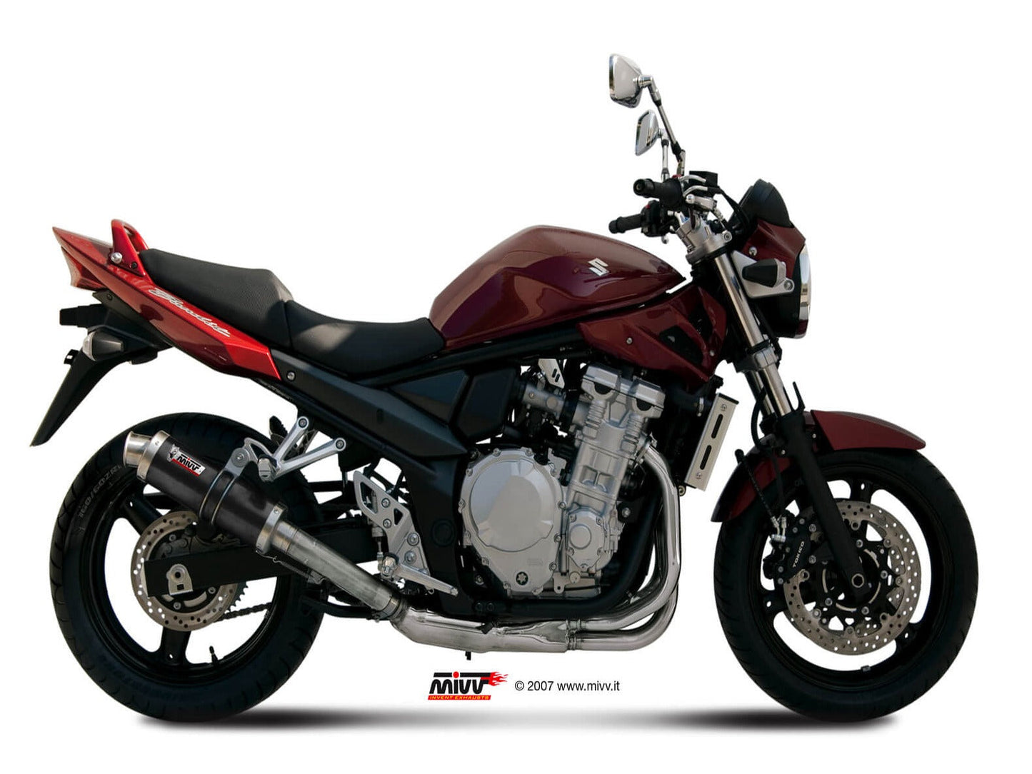 MIVV S.030 SUZUKI GSF 650 Bandit / GSX 650 F ( 2007 / 15 ) Slip-on Exhaust "GP" (black; approved) – Accessories in the 2WheelsHero Motorcycle Aftermarket Accessories and Parts Online Shop