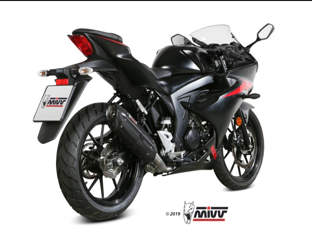 MIVV S.055 SUZUKI GSX-R / S 125 ( 2017 / 20 ) Full System Exhaust "Suono" (black; approved) – Accessories in the 2WheelsHero Motorcycle Aftermarket Accessories and Parts Online Shop